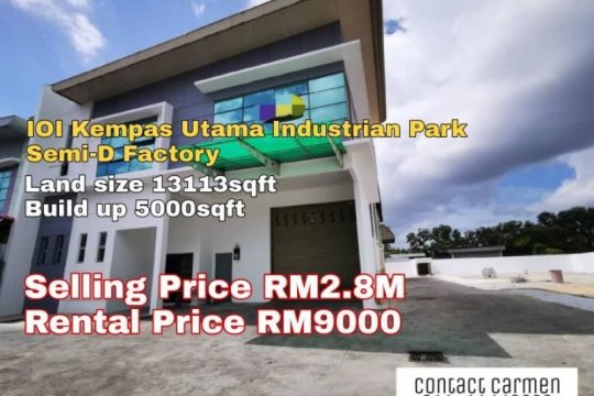 Ioi Kempas Utama Industrial Park Semi D Factory Commercial For Sale Or Rent In Johor Dot Property